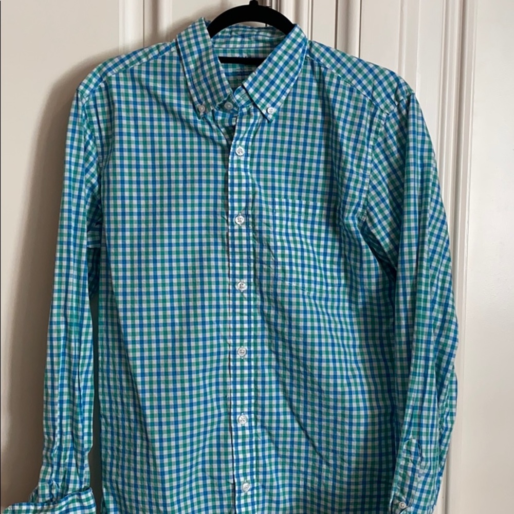 J. Crew  blue and green button down